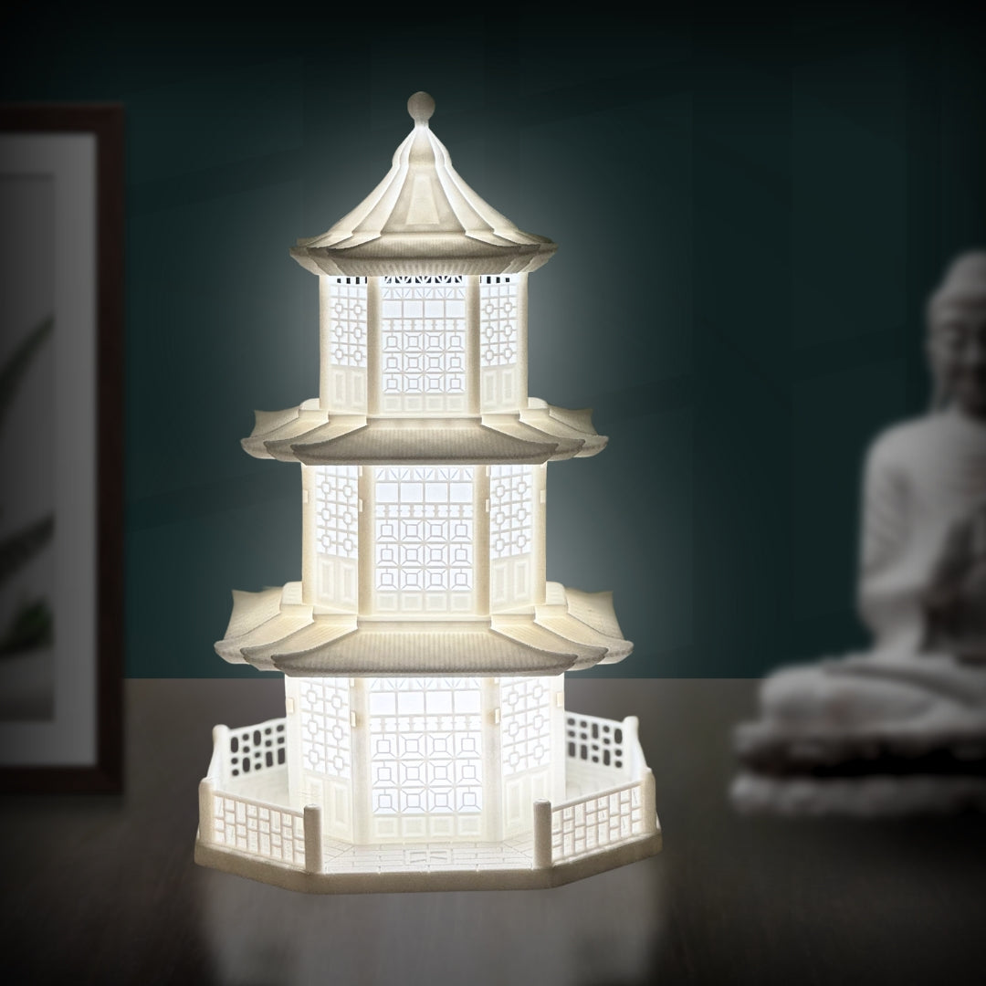 Chinese Temple LED Night Lamp With USB Cord | Perfect For Bedroom, Living Room, Office, Etc.