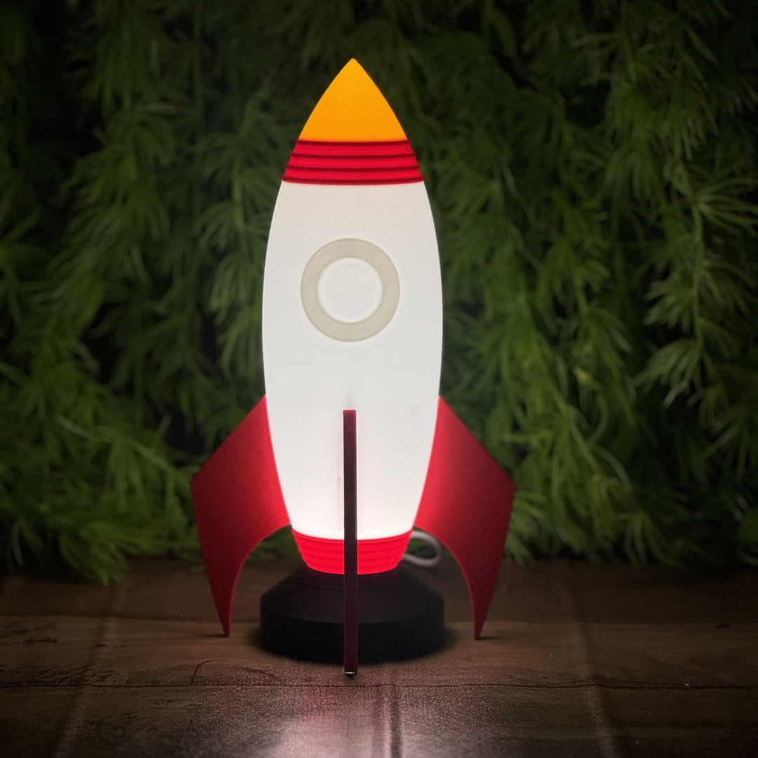 Rocket LED Night Lamp With USB Cord | Perfect For Kids Bedroom, Study Table, Birthday Gift, Etc.