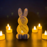 Load image into Gallery viewer, 3D MATRIX Bunny Tea Light Lamp | Night Lamp for Bedroom, Living room &amp; Office desk | Ideal Gift for Friends, Family &amp; Loved One
