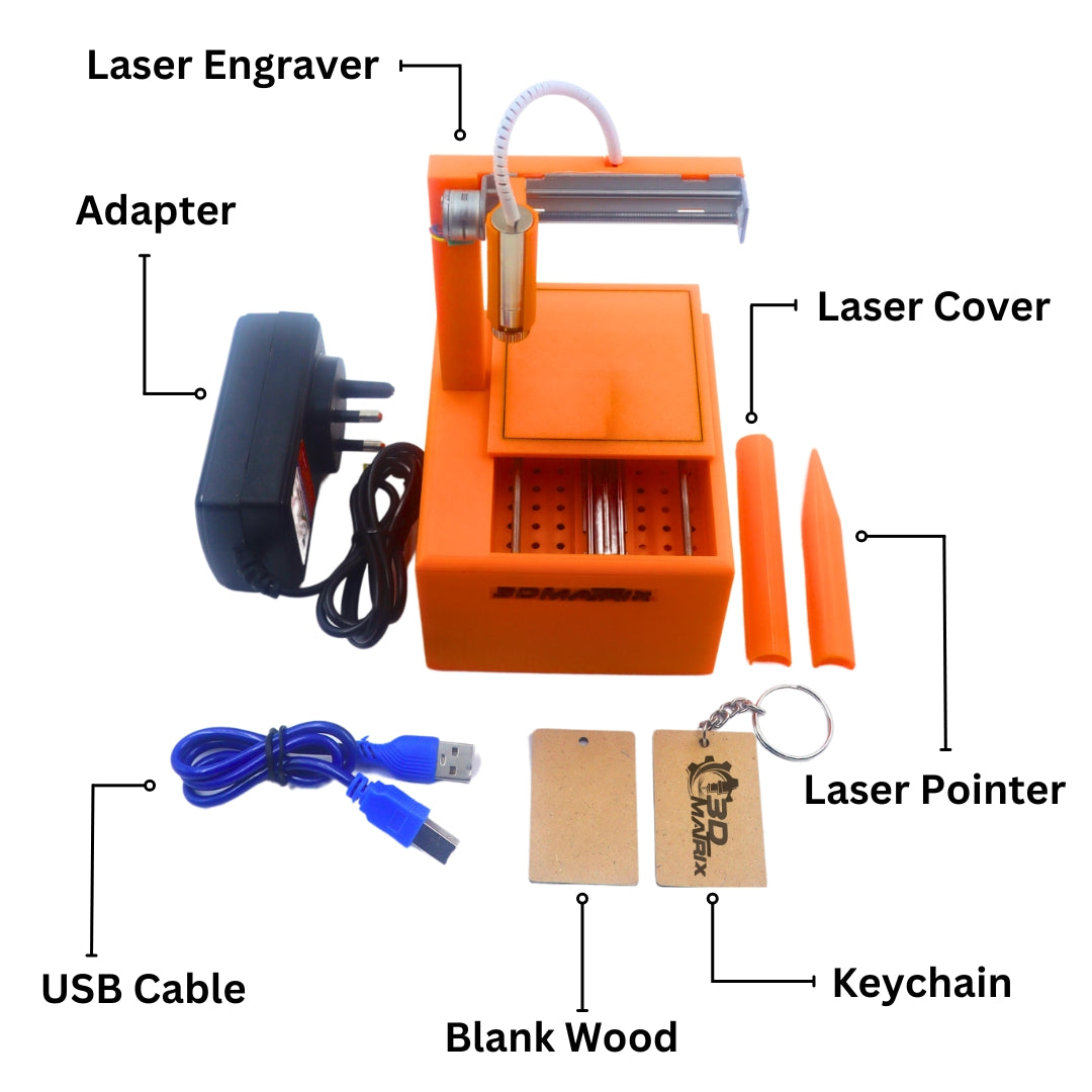 3D MATRIX SLE-1 DIY Mini Laser Engraver| Suitable for Wood, Leather & Cardboard