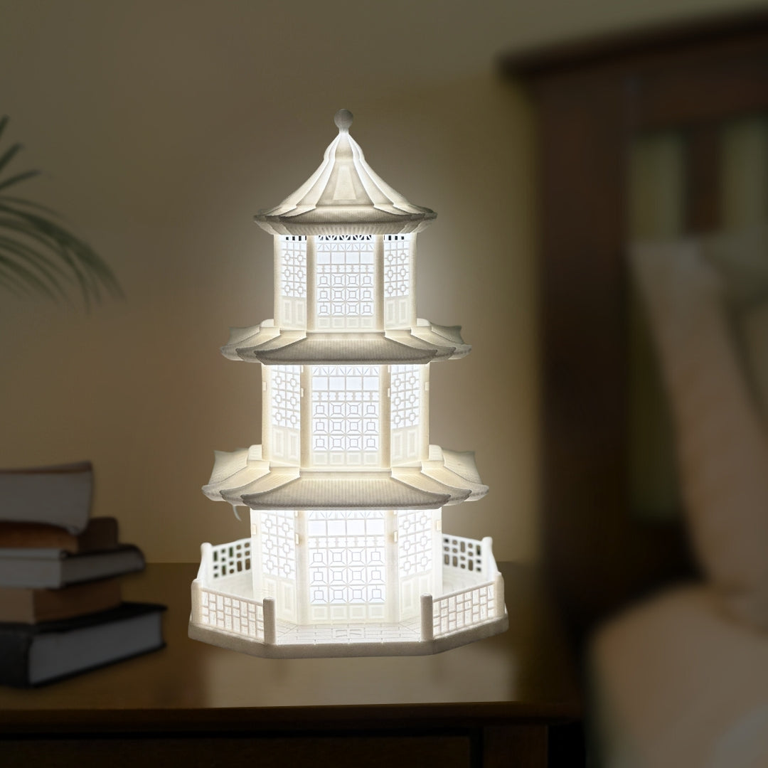 Chinese Temple LED Night Lamp With USB Cord | Perfect For Bedroom, Living Room, Office, Etc.