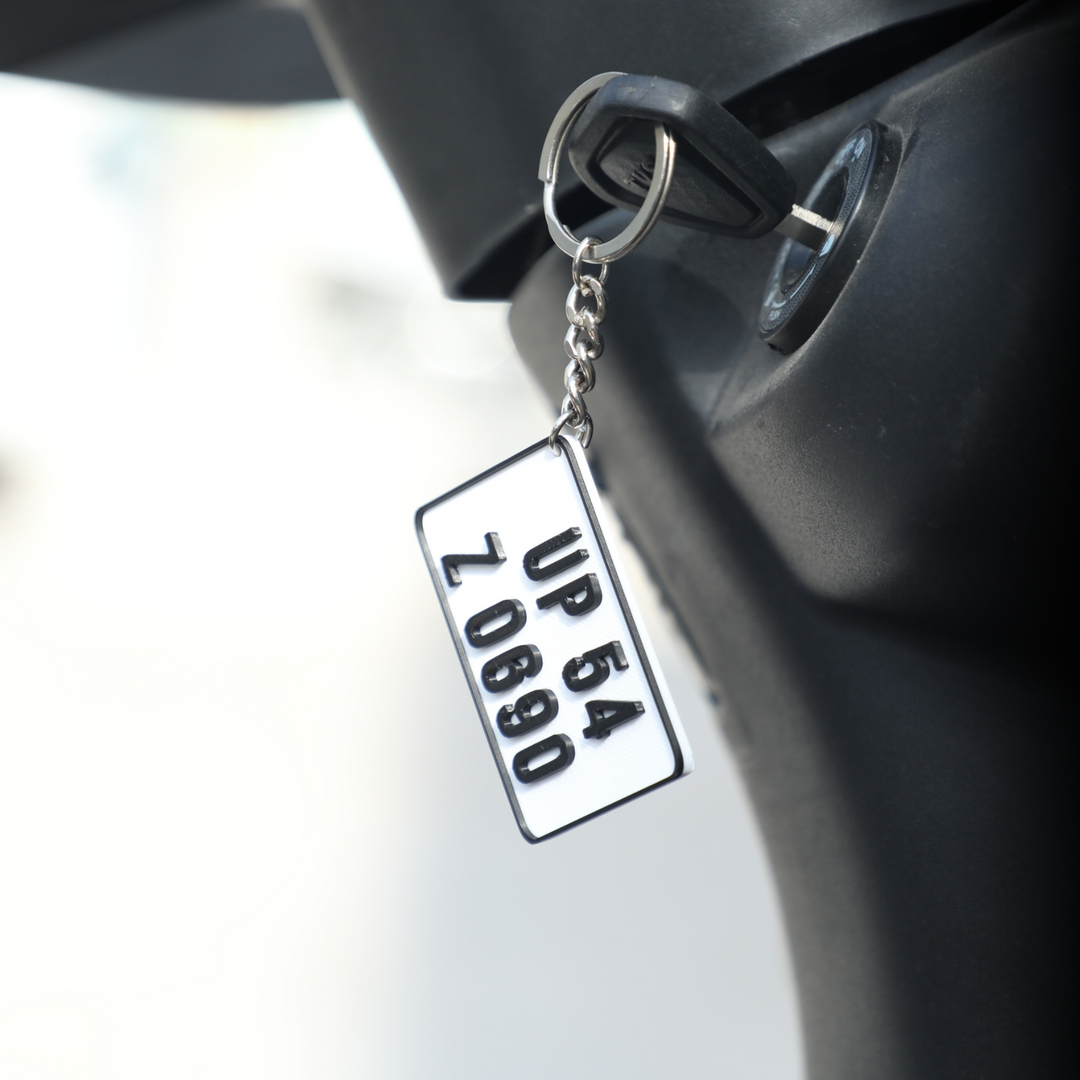 3D MATRIX Customized Number Plate Keychain | Personalize Your Keys with Our Custom Number Plate Keychains