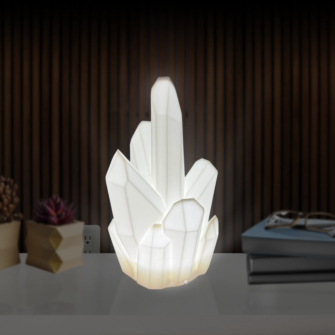 White Crystal LED Lamp with USB Cord | Perfect for Bedroom, Living Room, Office, Etc.