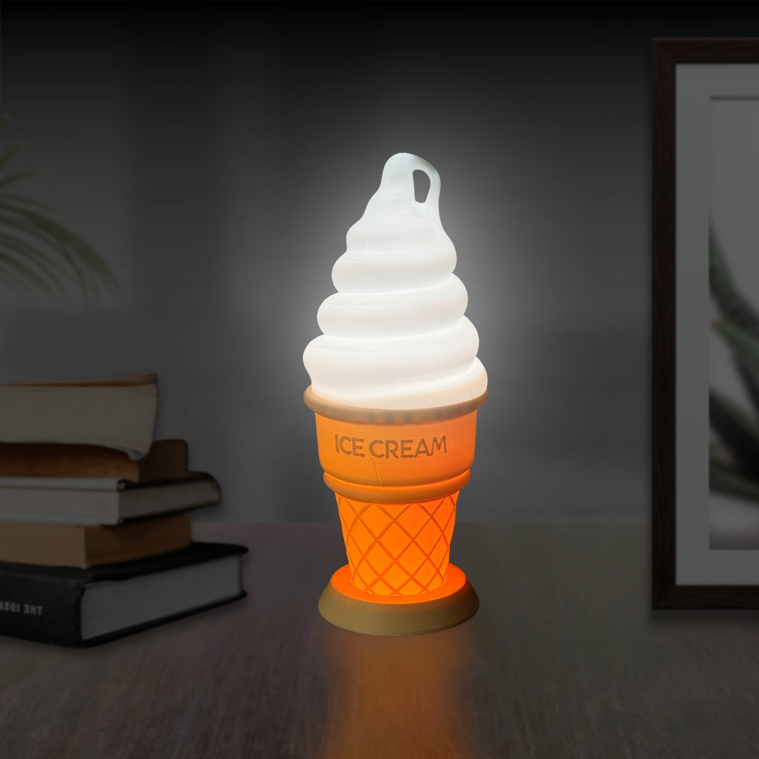 Ice Cream LED Night Lamp With USB Cord | Perfect For Kids Bedroom, Study Table, Birthday Gift, Etc.