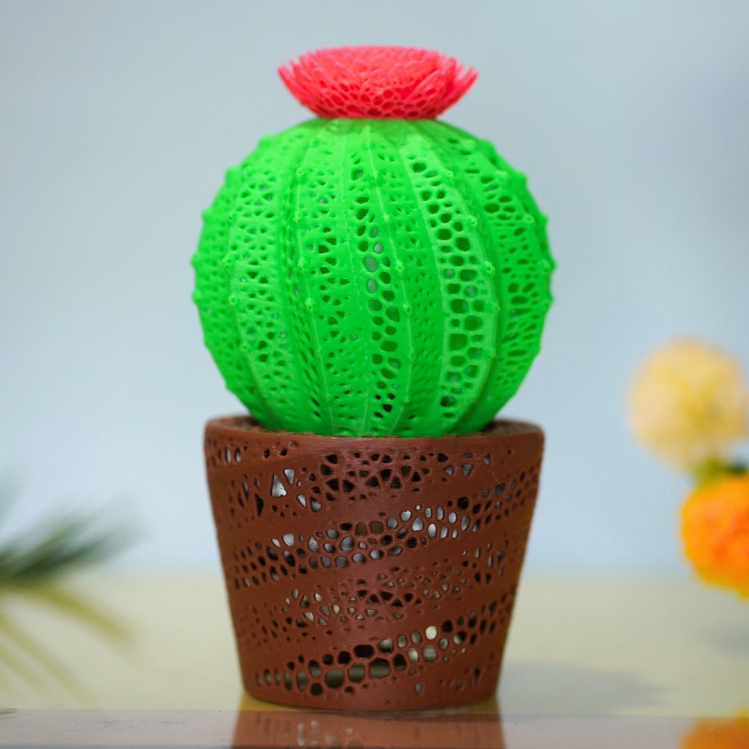 3D MATRIX Cactus Lamp with Stand | Non Rechargeable Night Lamp for Bedroom & Ideal Gift for Plant Lovers