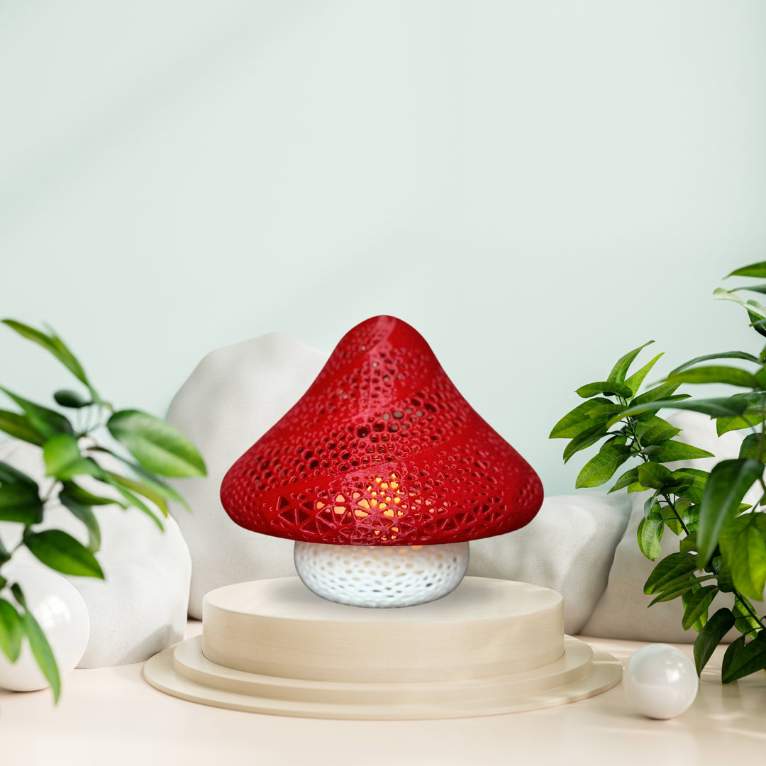 3D MATRIX Mushroom Tea Light Lamp | Night Lamp for Bedroom, Living room & Office desk | Ideal Gift for Friends, Family and Loved one