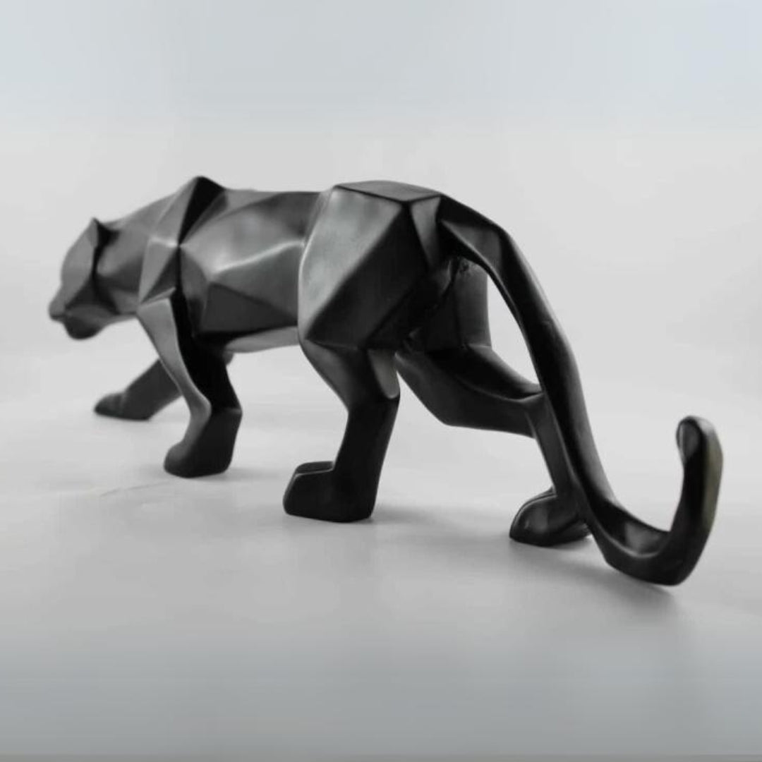 Modern Geometrical Black Panther Resin Showpiece | Ideal For Home Decor, Living Room, Bedroom, Table Top Decoration, Etc.