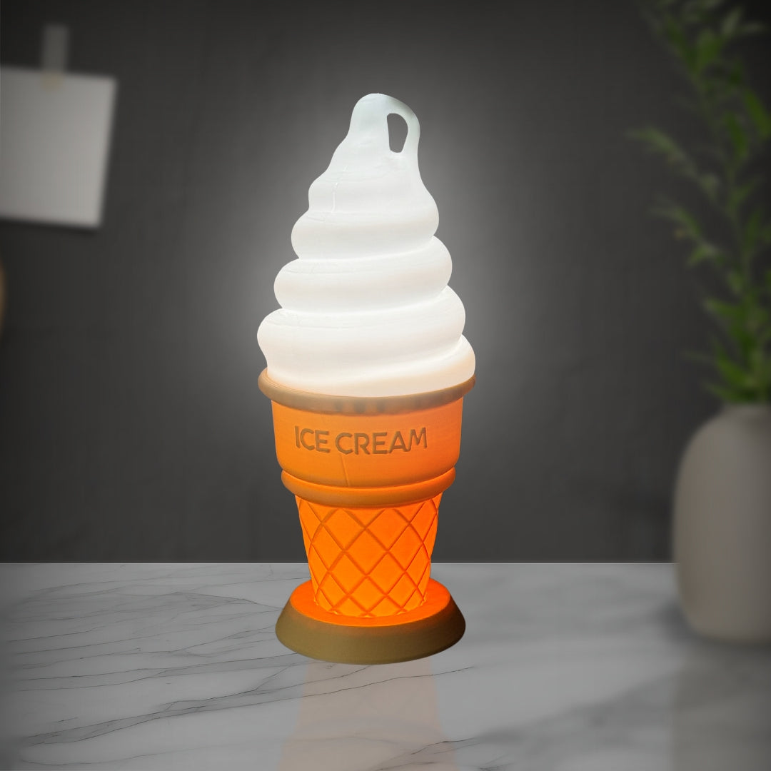 Ice Cream LED Night Lamp With USB Cord | Perfect For Kids Bedroom, Study Table, Birthday Gift, Etc.