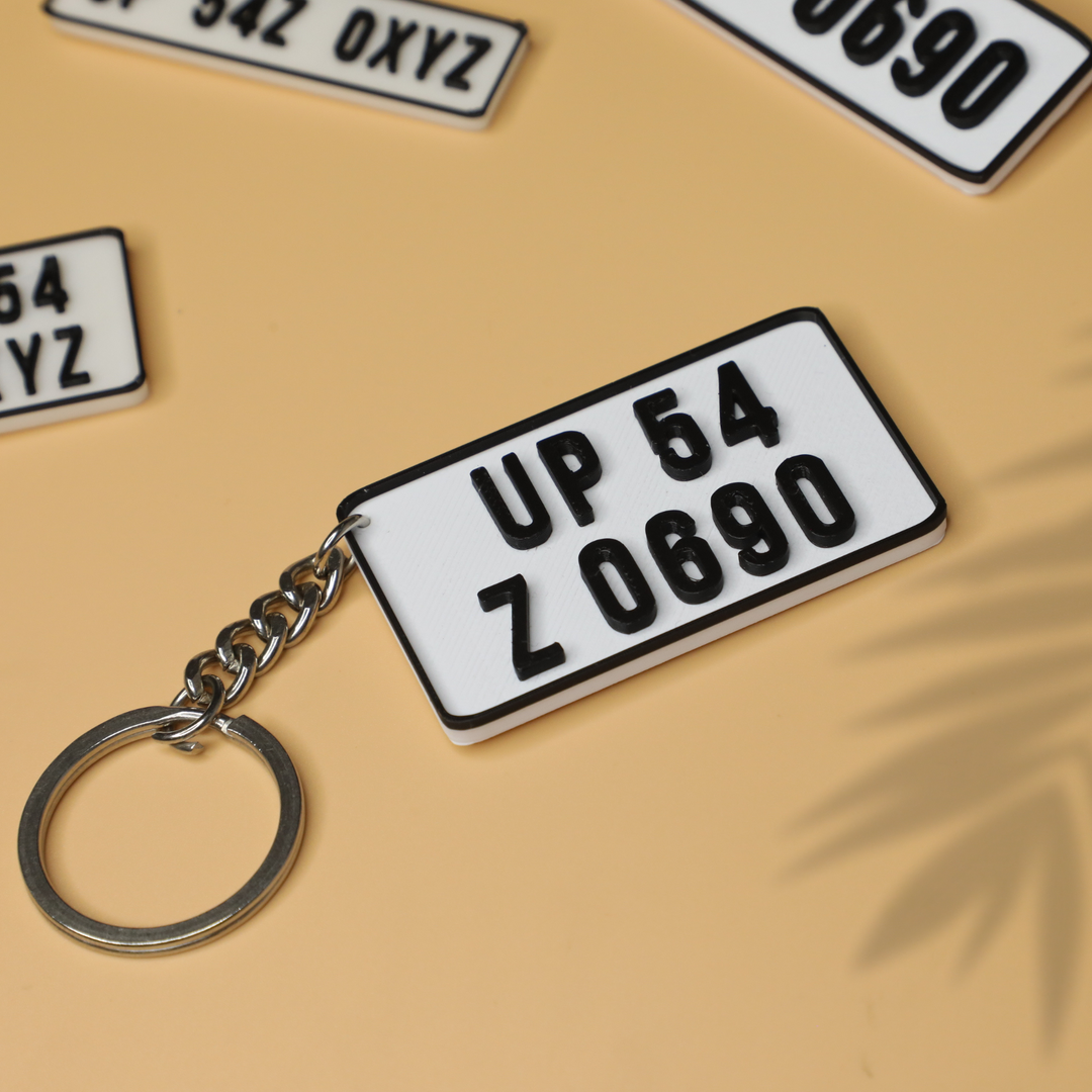 3D MATRIX Customized Number Plate Keychain | Personalize Your Keys with Our Custom Number Plate Keychains