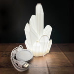 Load image into Gallery viewer, White Crystal LED Lamp with USB Cord | Perfect for Bedroom, Living Room, Office, Etc.
