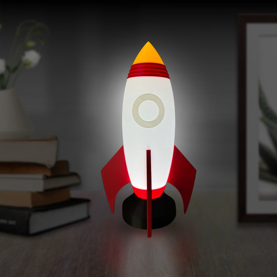 Rocket LED Night Lamp With USB Cord | Perfect For Kids Bedroom, Study Table, Birthday Gift, Etc.