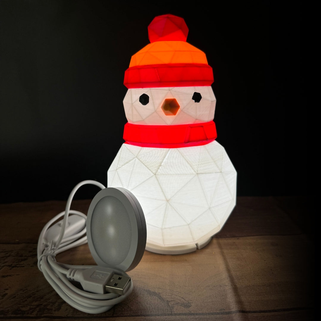 Snow Man LED Lamp with USB Cord | Perfect for Bedroom, Living Room, Study/Office, Dining Room, Hallways/Entryways, Etc.