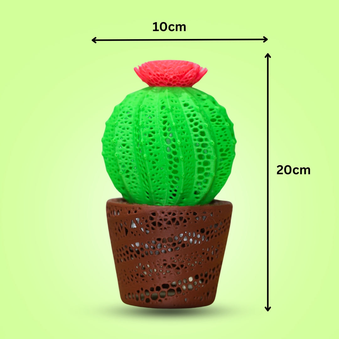 3D MATRIX Cactus Lamp with Stand | Non Rechargeable Night Lamp for Bedroom & Ideal Gift for Plant Lovers