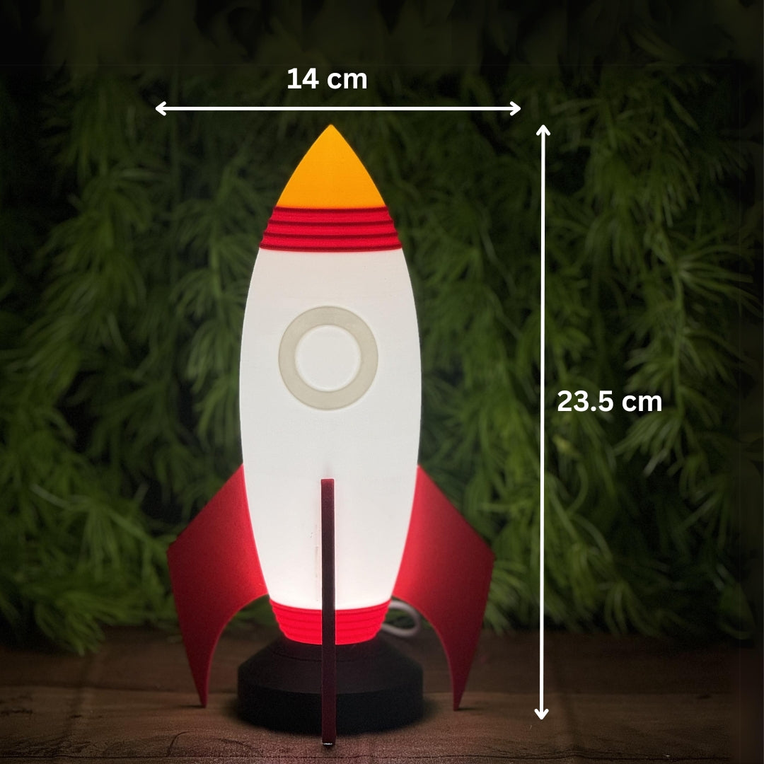 Rocket LED Night Lamp With USB Cord | Perfect For Kids Bedroom, Study Table, Birthday Gift, Etc.