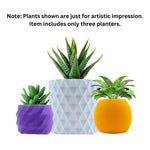 Load image into Gallery viewer, 3D Matrix Decorative Pots For Home Decor, Indoor, Office, Desk, Shelf, Table Decoration | Decorative Mini Planters (Pack of 3)
