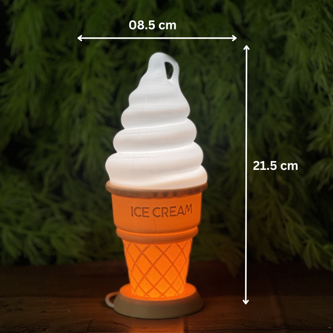 Ice Cream LED Night Lamp With USB Cord | Perfect For Kids Bedroom, Study Table, Birthday Gift, Etc.